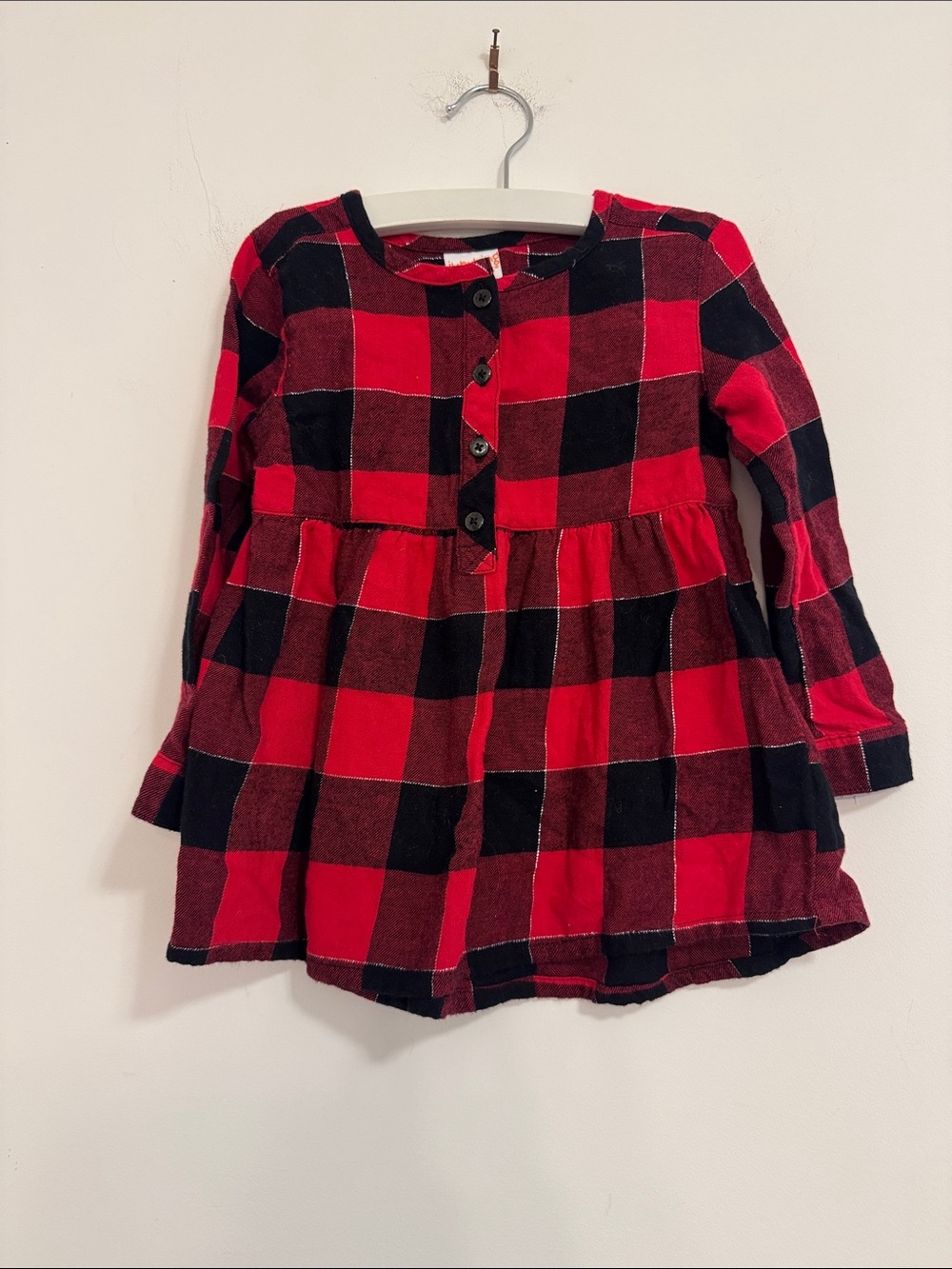 jumping beans Red and Black Plaid Button-Front Top